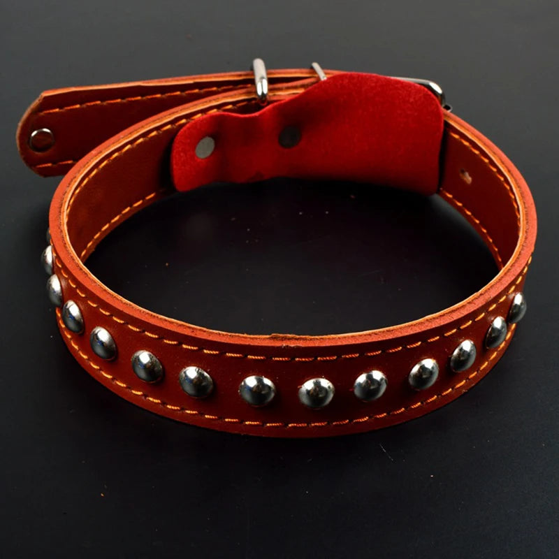 Pet Leather Dog Collar Leash For Large Dog Leather Dog Traction Drag Tow Rope Chain Pet Dog Supplies Accessories Prevent Runaway