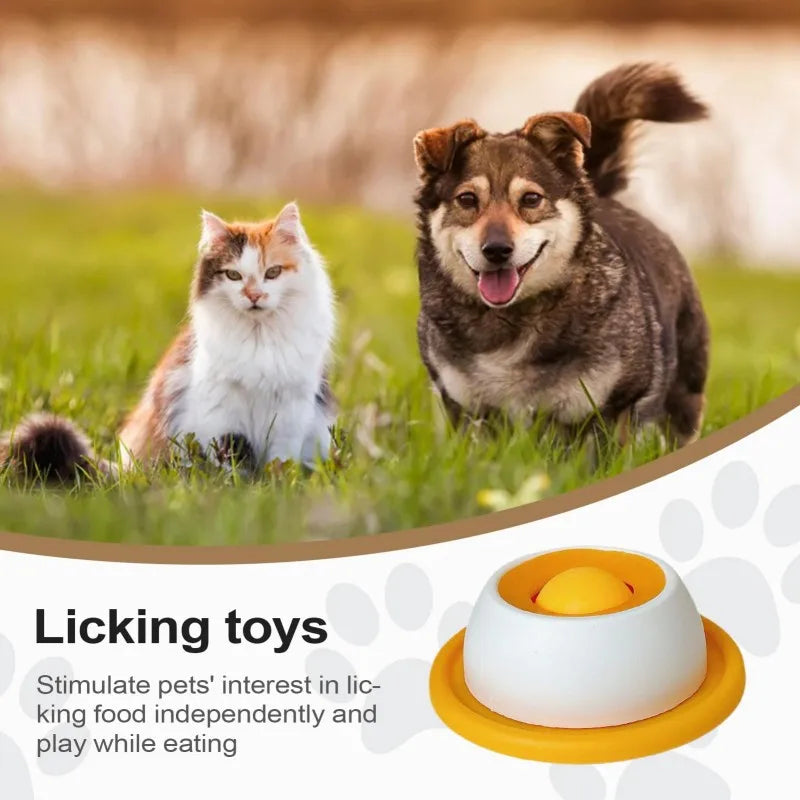 Pet Lick Mat Yogurt Licking Plate Slow Feeder for Dogs & Cats - Interactive Snack Bowl Promotes Dental Health Pet Licking Mat