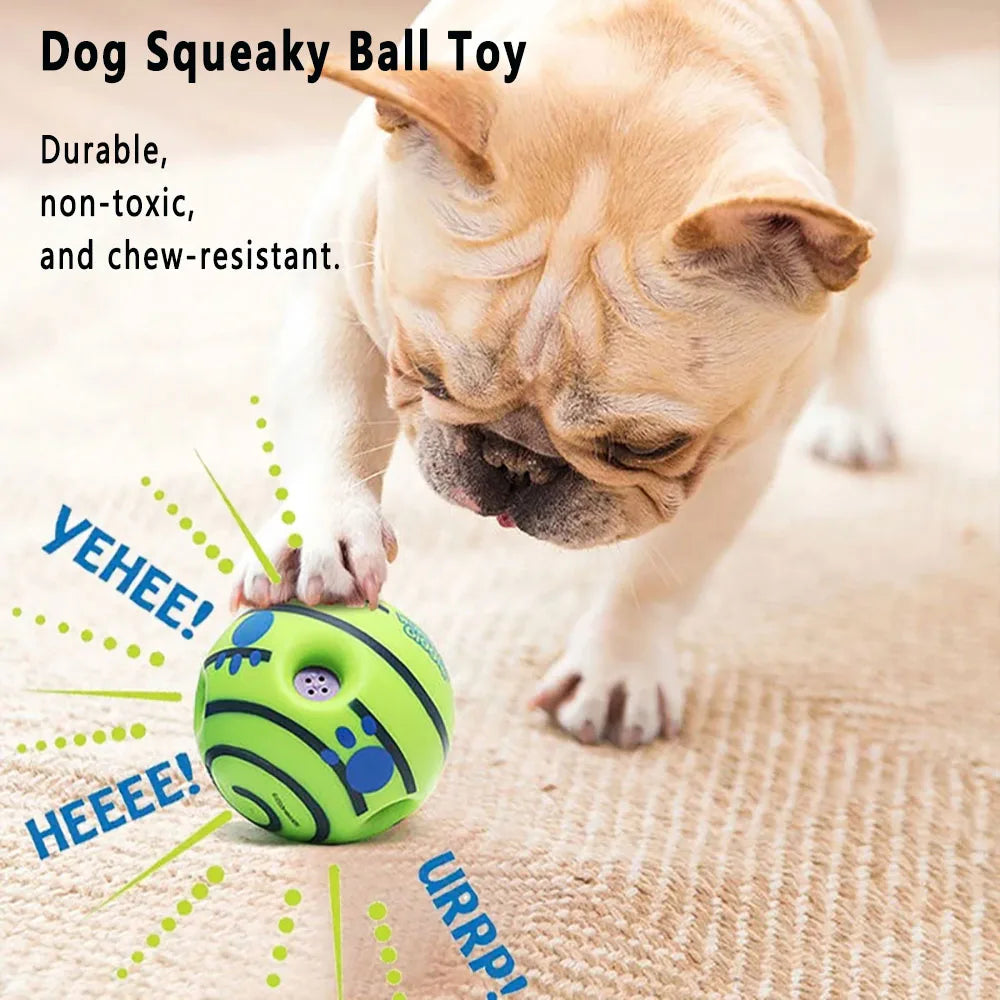 Pet Dog Toy Ball Wobble Wag Giggle Ball Interactive Dog Cat Toy Chew Toy Giggle Sounds Toy When Rolled or Shaken For Pet Dog Fun