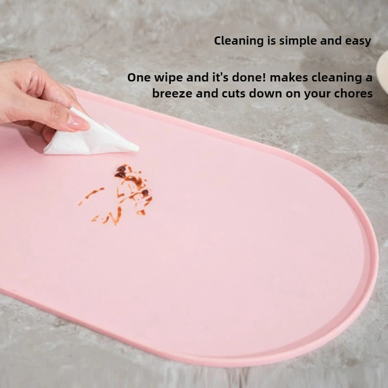 Cat Feeding Mat with Non-Slip Waterproof Design, Pet Food Mat, Compatible with Cat/Dog Bowls, Multipet Households, Dog Owners