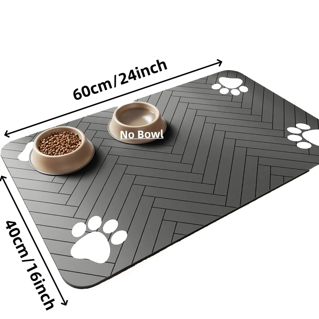 Pet Feeding Mat-Absorbent Pet Placemat Rubber Backing Quick Dry Water Mat for Dog Cat for Food and Water Bowl with Waterproof