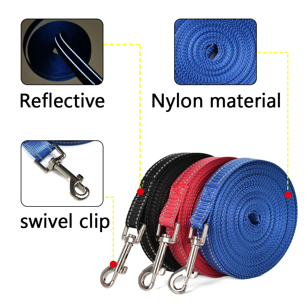 Pet Leash Reflective Nylon Dog Leash For Small Big Dogs Outdoor Walking Long Strap Pet  Lead Rope Labrador Traction Lanyard Belt