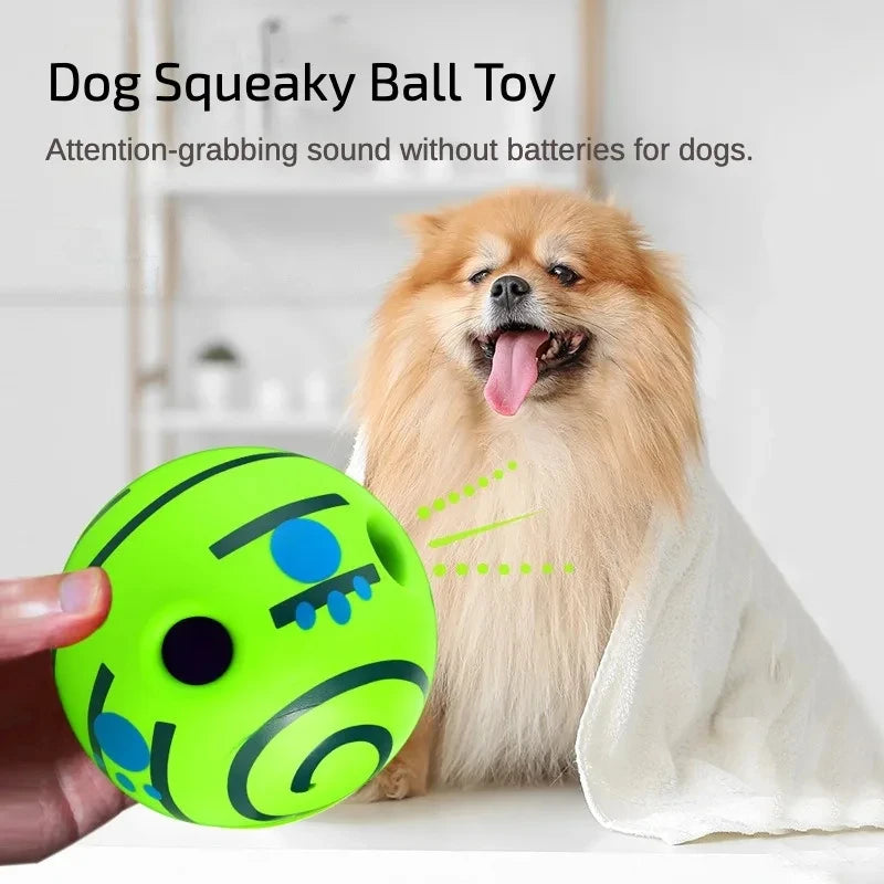 Pet Dog Toy Ball Wobble Wag Giggle Ball Interactive Dog Cat Toy Chew Toy Giggle Sounds Toy When Rolled or Shaken For Pet Dog Fun