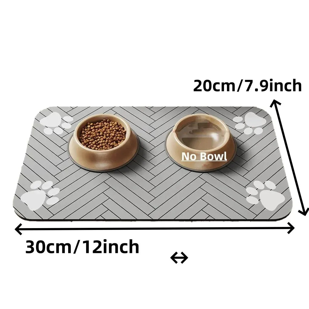 Pet Feeding Mat-Absorbent Pet Placemat Rubber Backing Quick Dry Water Mat for Dog Cat for Food and Water Bowl with Waterproof