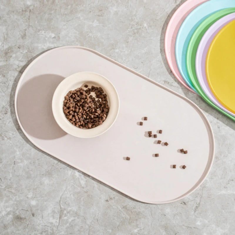 Cat Feeding Mat with Non-Slip Waterproof Design, Pet Food Mat, Compatible with Cat/Dog Bowls, Multipet Households, Dog Owners